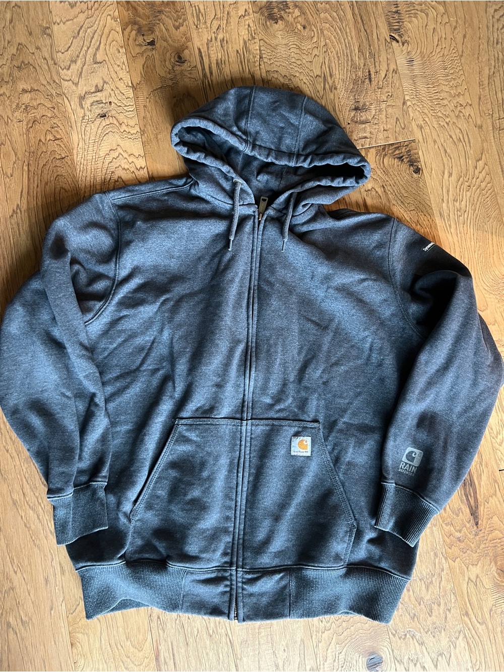 Carhartt Dark Charcoal Full-Zip Hooded Work Sweatshirt